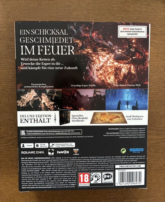 Final Fantasy XVI 16 Steelbook + Mapa z Edycja Deluxe PC PS4 PS5 Xbox