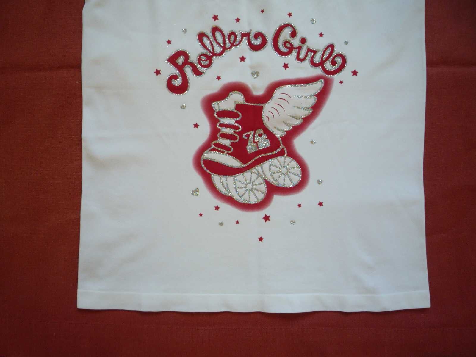 Nowa Sanpellegrino 36/S 38/M Włoska Biała koszulka Roller Girl