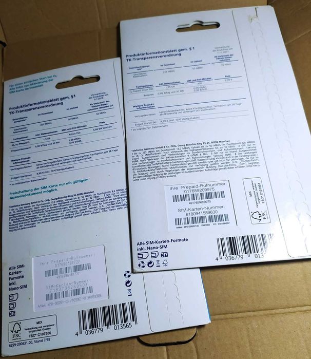 karty SIM prepaid mobile kolekcjonerskie startery