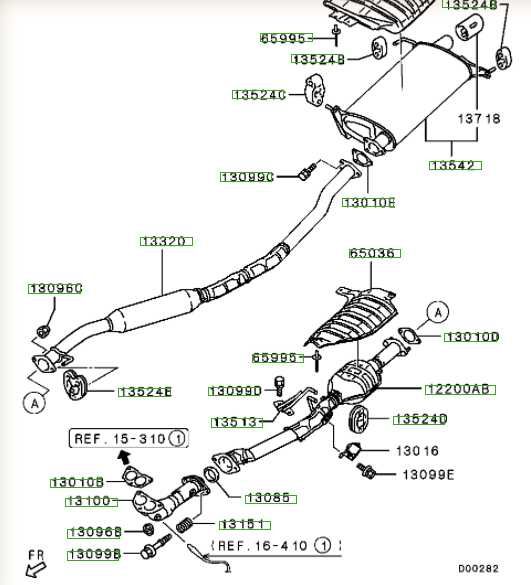 Труба приемная Mitsubishi Grandis 2.4 (NA4W) 2004 - 2011 гг..