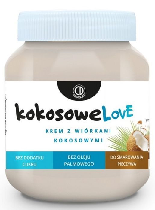 CD KOKOSOWELOVE krem z wiórkami kokosowymi bez cukru 320g x 5 słoików