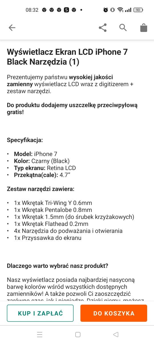 Wyświetlacz LCD do iPhone 7