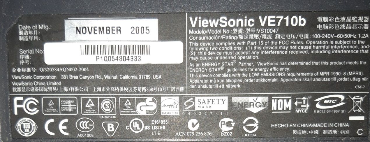 Monitor 17 cali  ViewSonic