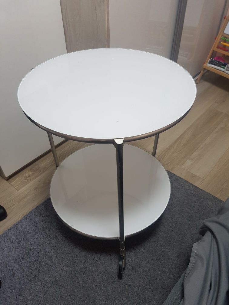 Stolik kawowy Ikea biały szklany