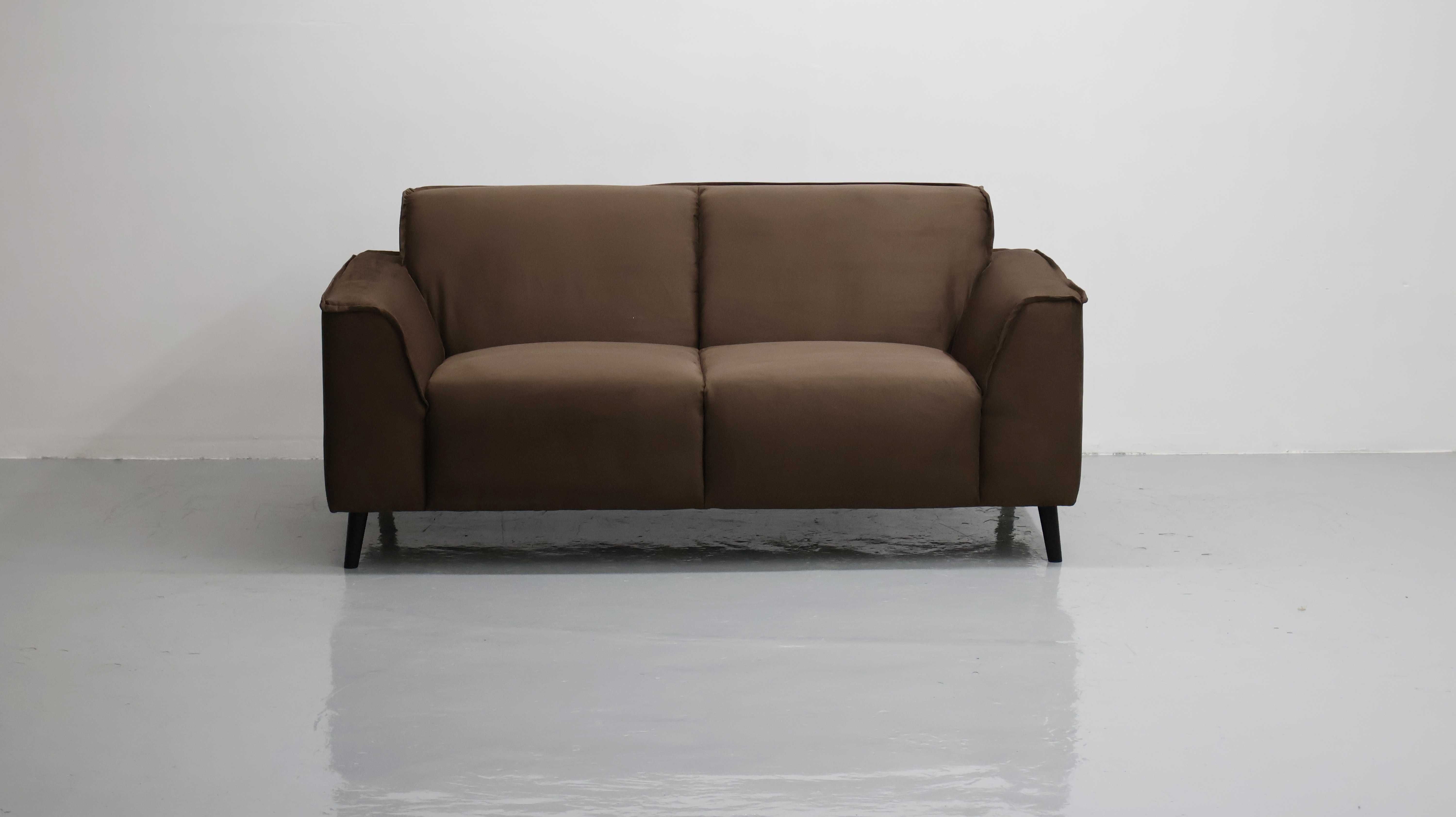 THG design NOWA SOFA 2- osobowa kanapa brązowa tkanina salon poczekal