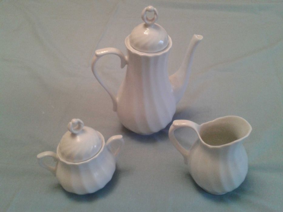 3 PEÇAS serviço de chá, porcelana branca Quinta Nova +1 lembrança
