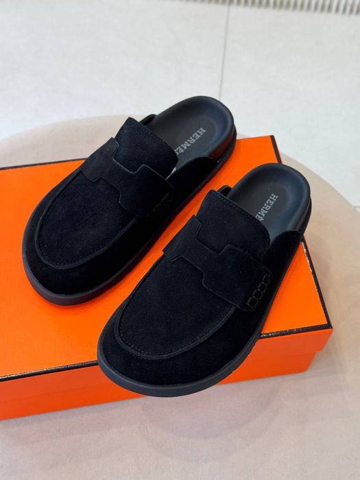 Мюлі Hermes чорні, lux версія жіночі