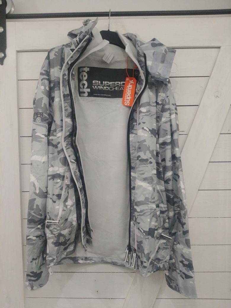 Nowa Kurtka z kapturem Superdry Windcheater HOOD POPZIP