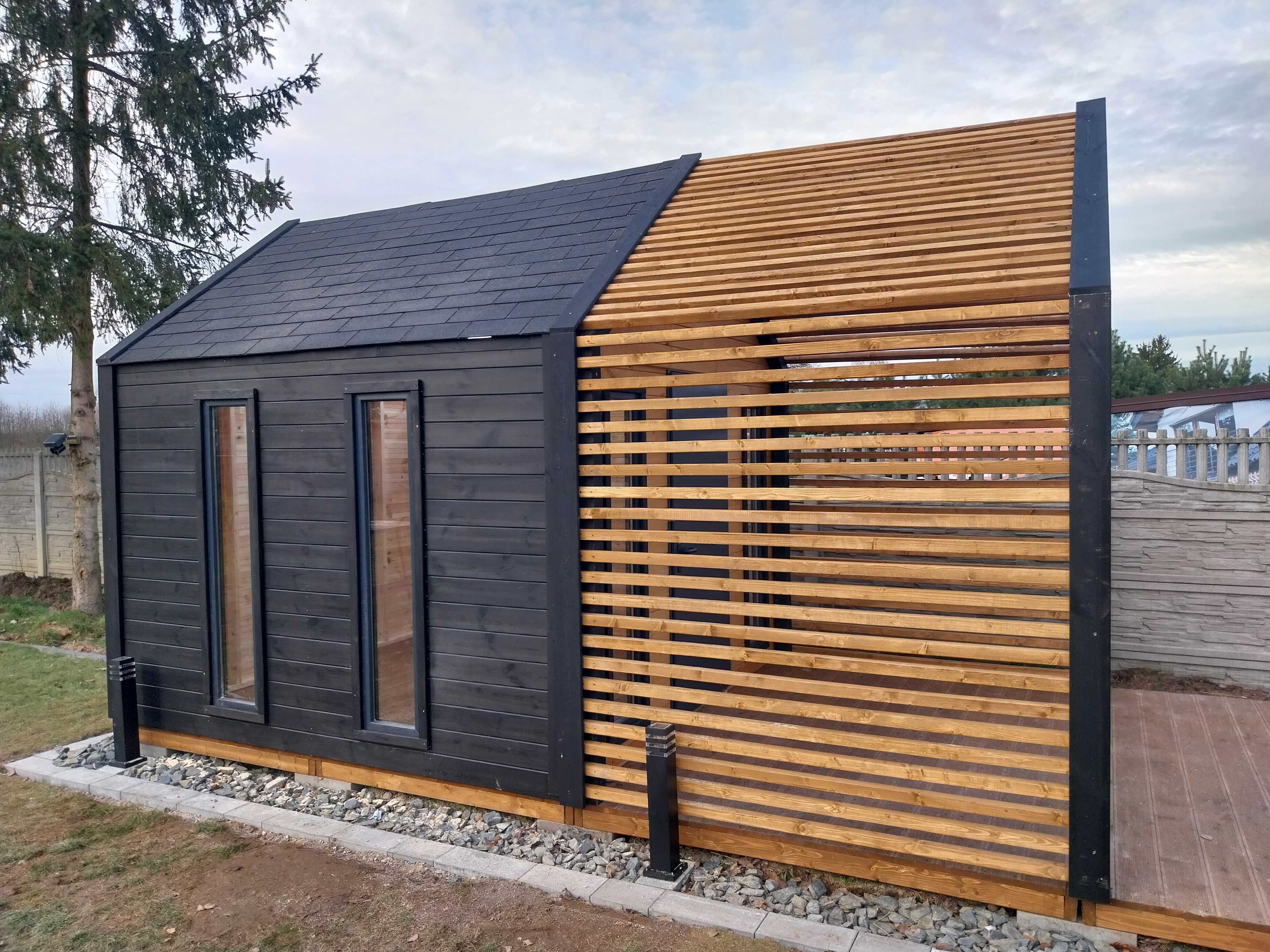 Domek Narzędziowy D20 Z PERGOLĄ 5x3m DREWNOTRIK.PL