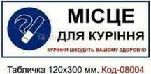 Знак пожежний пластиковий Місце для куріння