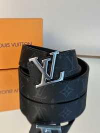 Skórzany pasek Louis Vuitton monogram LV Premium czarny skóra naturaln