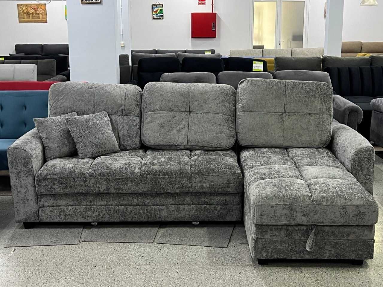 Sofa Chaiselongue + Baú Elevatório + Cama - NOVO - FABRICA
