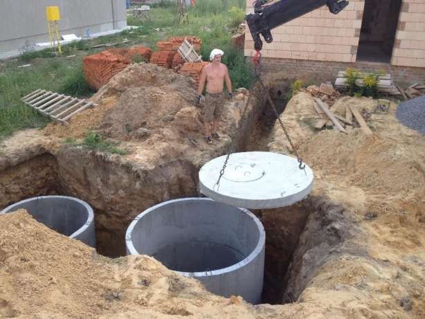 Одно Двох Камерні септики Копання Септиків КОЛЬЦА КРУГИ кільця бетонні