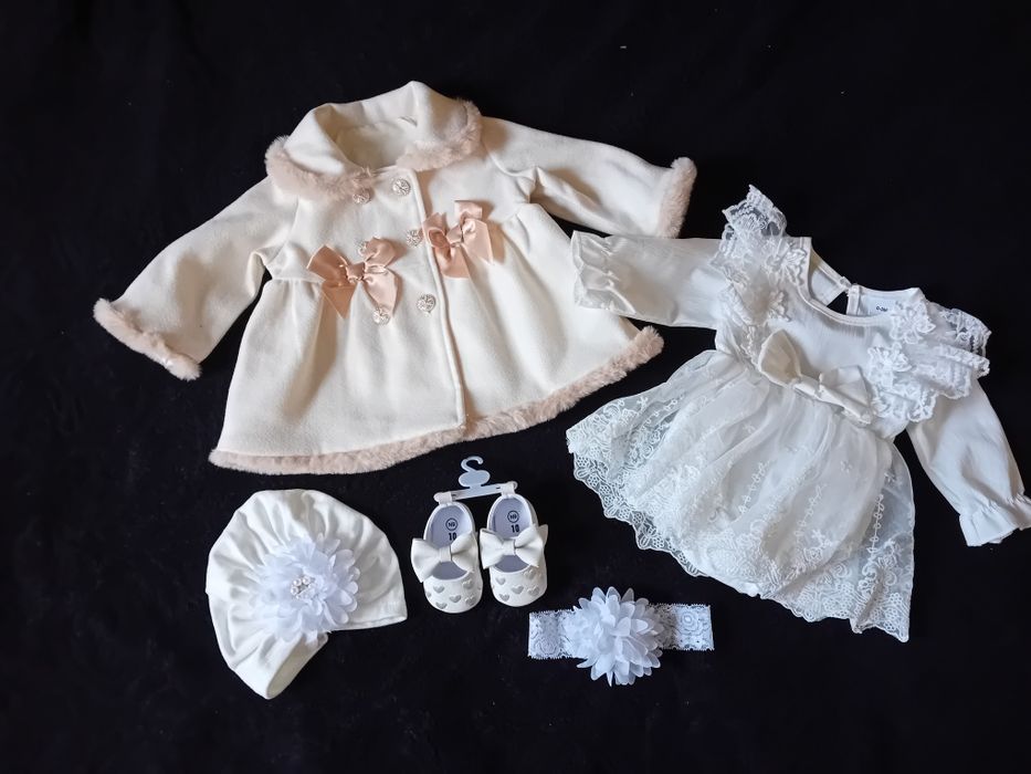 Komplet zestaw do chrztu dla dziewczynki 56-62