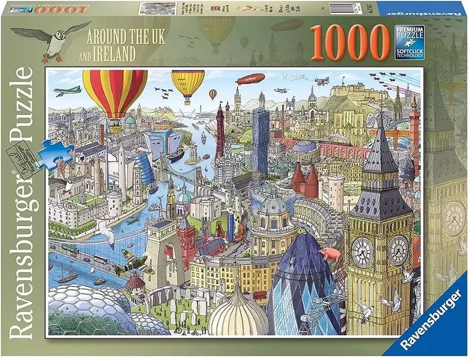 Puzzle 1000 Wokół Wysp Brytyjskich. Ravensburger
