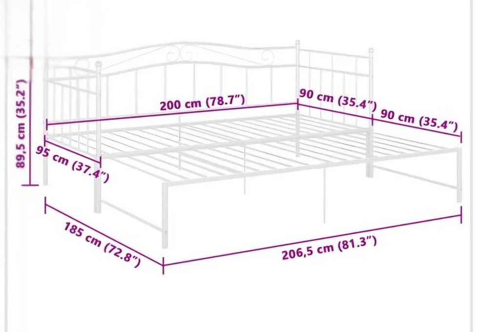 90x200 dziewczęce łóżko białe, rozkładane plus materac