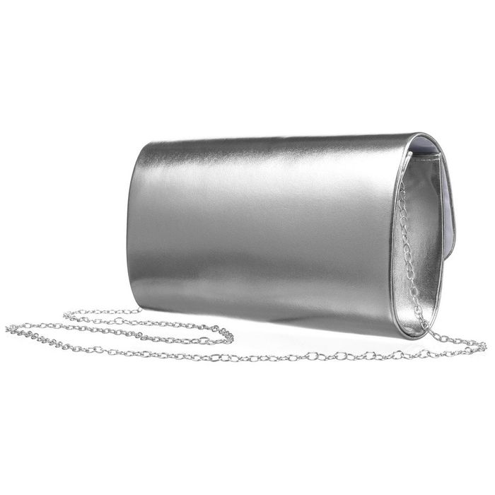 srebrna kopertówka damska ze skóry ekologicznej - rovicky