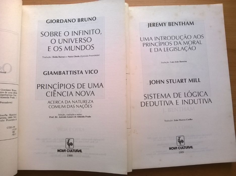 Os Pensadores (Giordano Bruno e Giambattista Vico e outros)