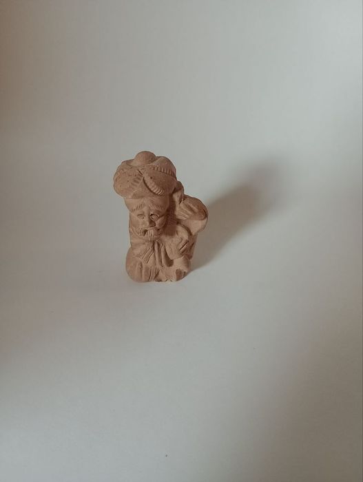 Нецкэ "Старик с бандурой" Глина.СССР.4,5 см.