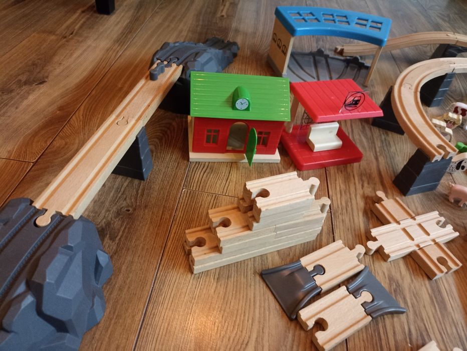 Drewniane tory duży zestaw