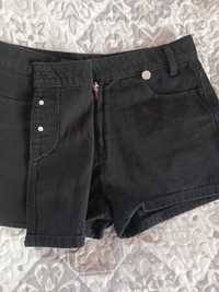 Spodenki spódnica czarne damskie Shein roz 36 S jeansowe jak nowe