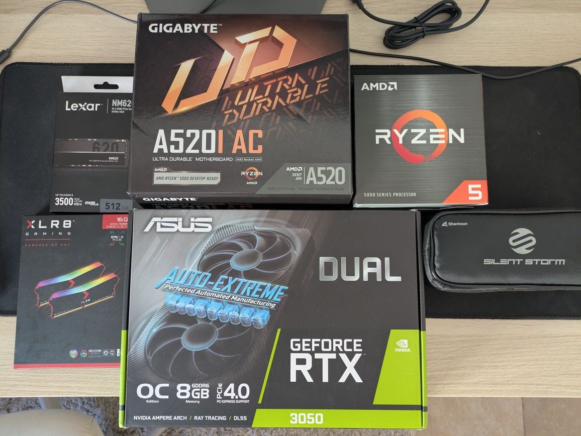 Mini Gaming PC Ryzen 5500, RTX 3050 8GB, 16GB DDR4, 512GB SSD