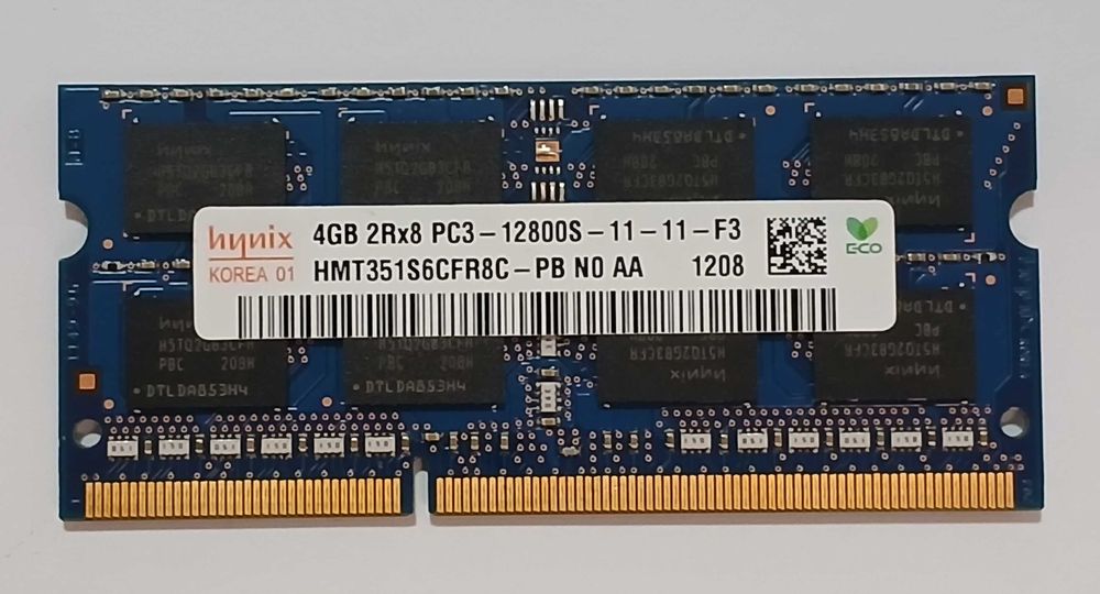 Módulo Memória RAM 4GB 2Rx8 PC3 12800S