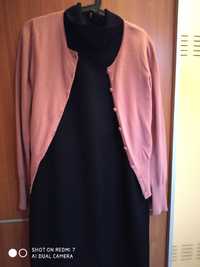 Vestido Mango (nunca usado) e casaco Zara - veste M-L