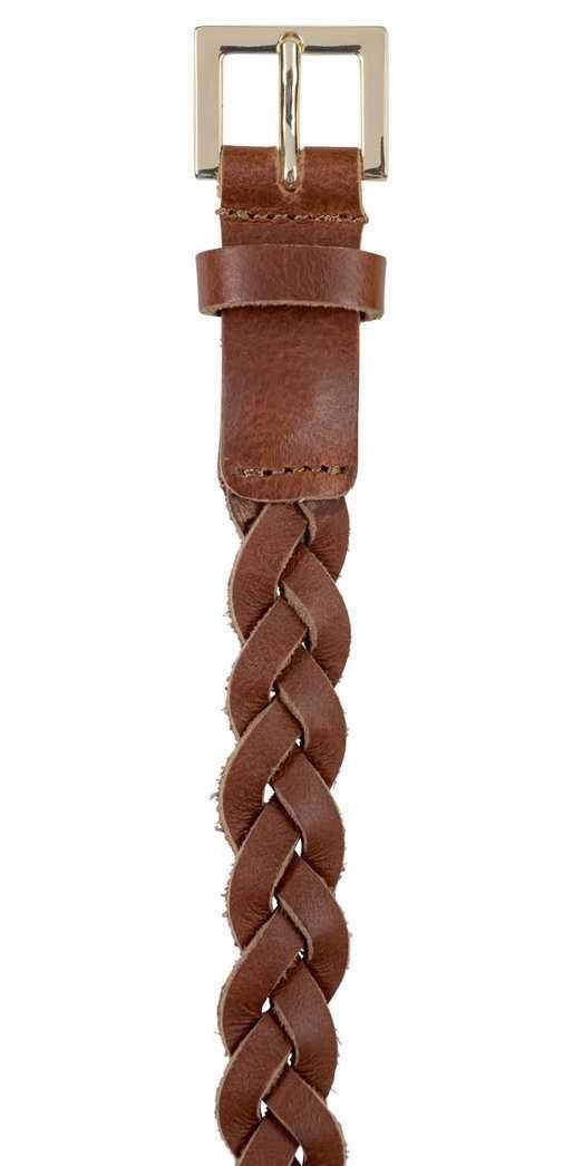 Фирменный женский кожаный плетеный ремень Esmara коричневый