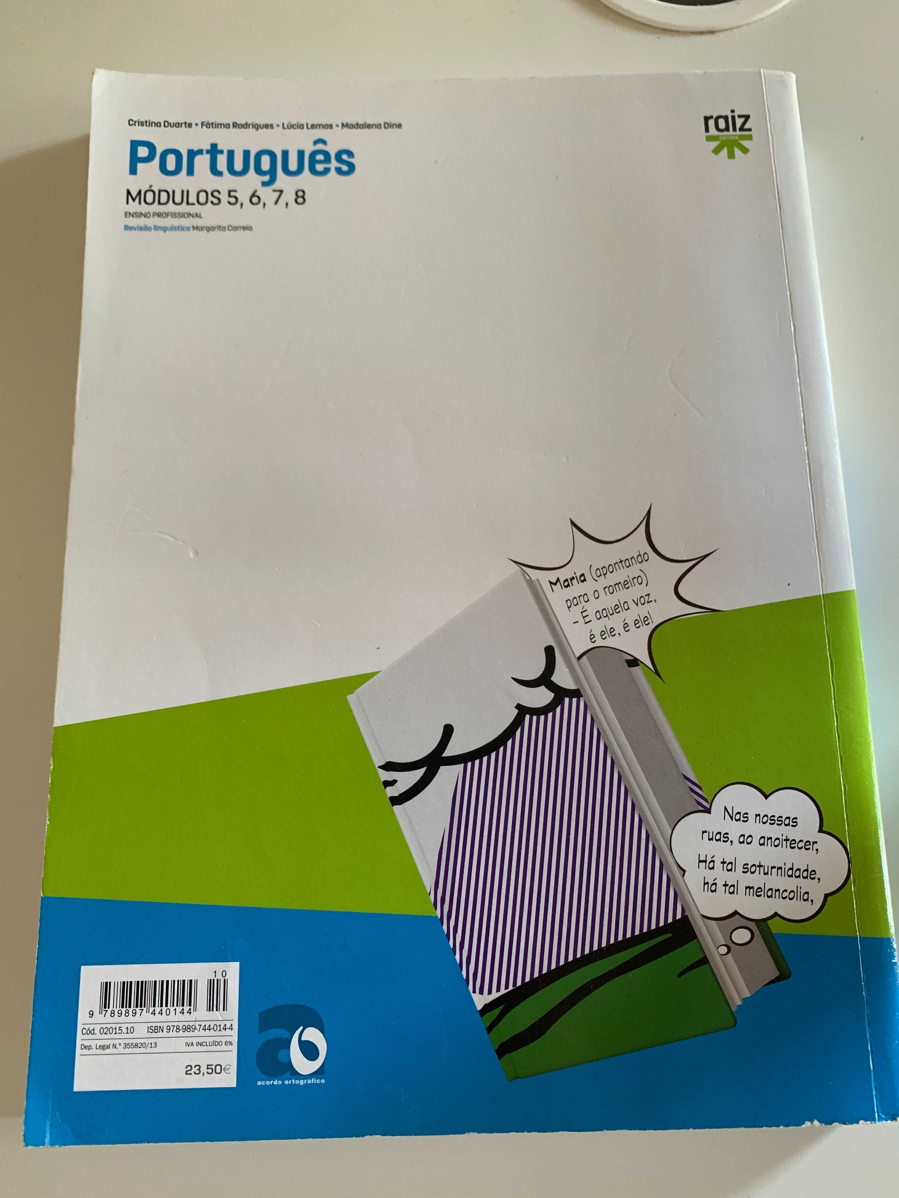 Livro Português Ensino Profissional Módulos 5, 6, 7 e 8 - envio CTT