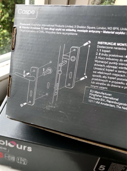 Nowa klamka z szyldem 72 mm do klucza złoto plaryna