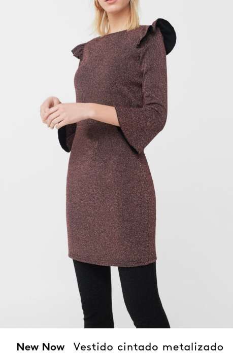 Vestido metalizado Mango
