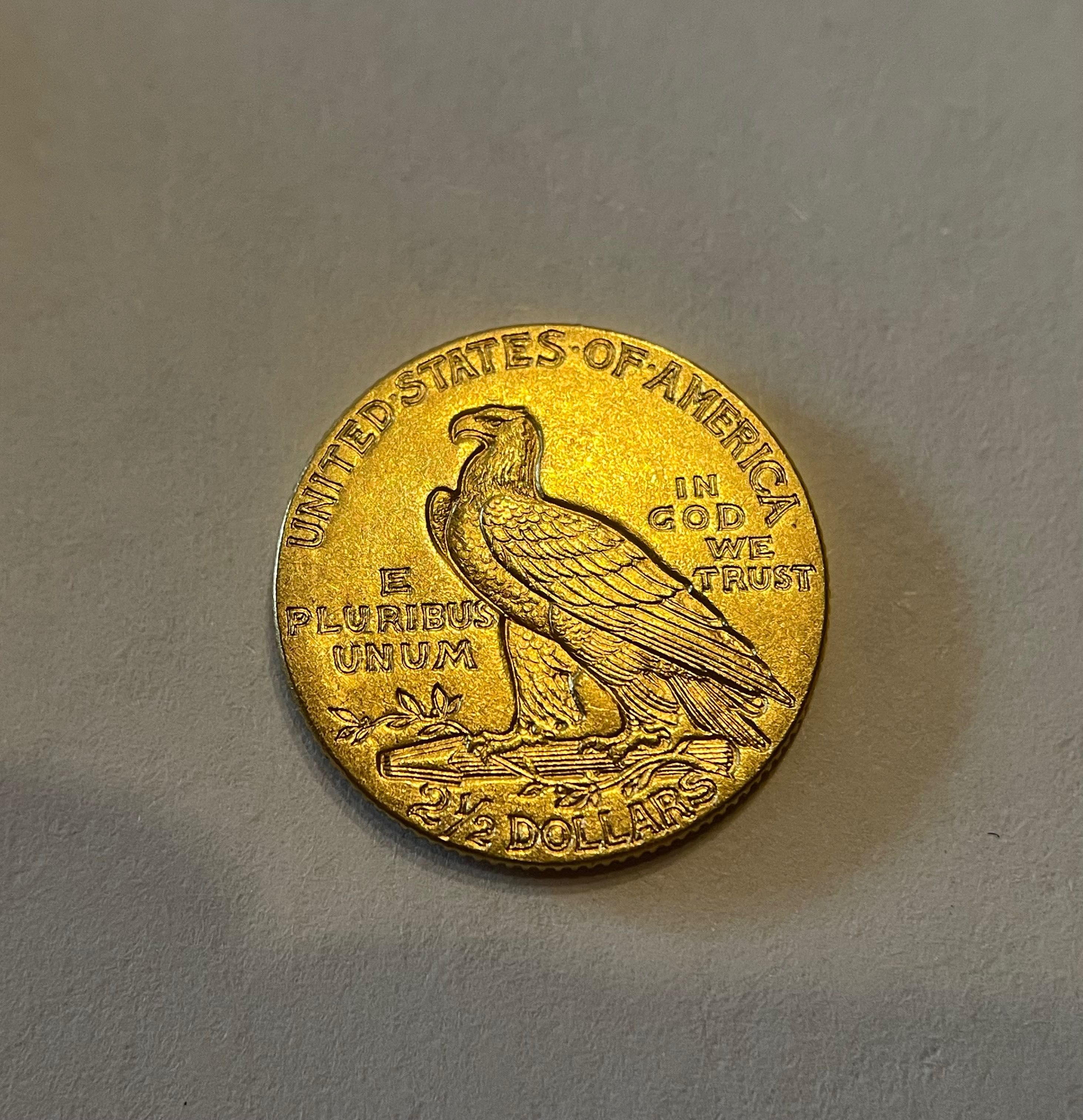 Moneta złota USA 2 i 1/2 dolara z 1910r. Super