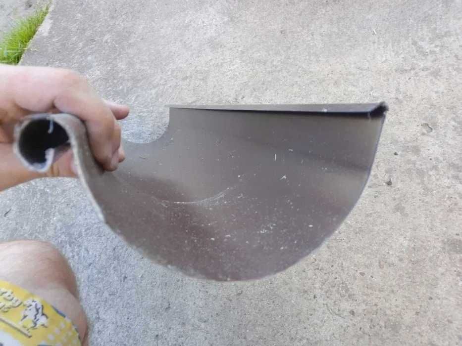 Rynna metalowa stalowa brąz długość 0.64m 64cm śr 125mm brązowa