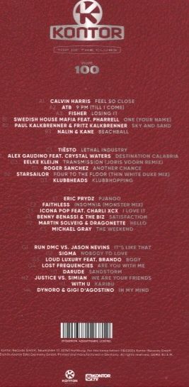 Kontor Top Of The Clubs 100, Fisher, Tiesto, Atb, Calvin Harris