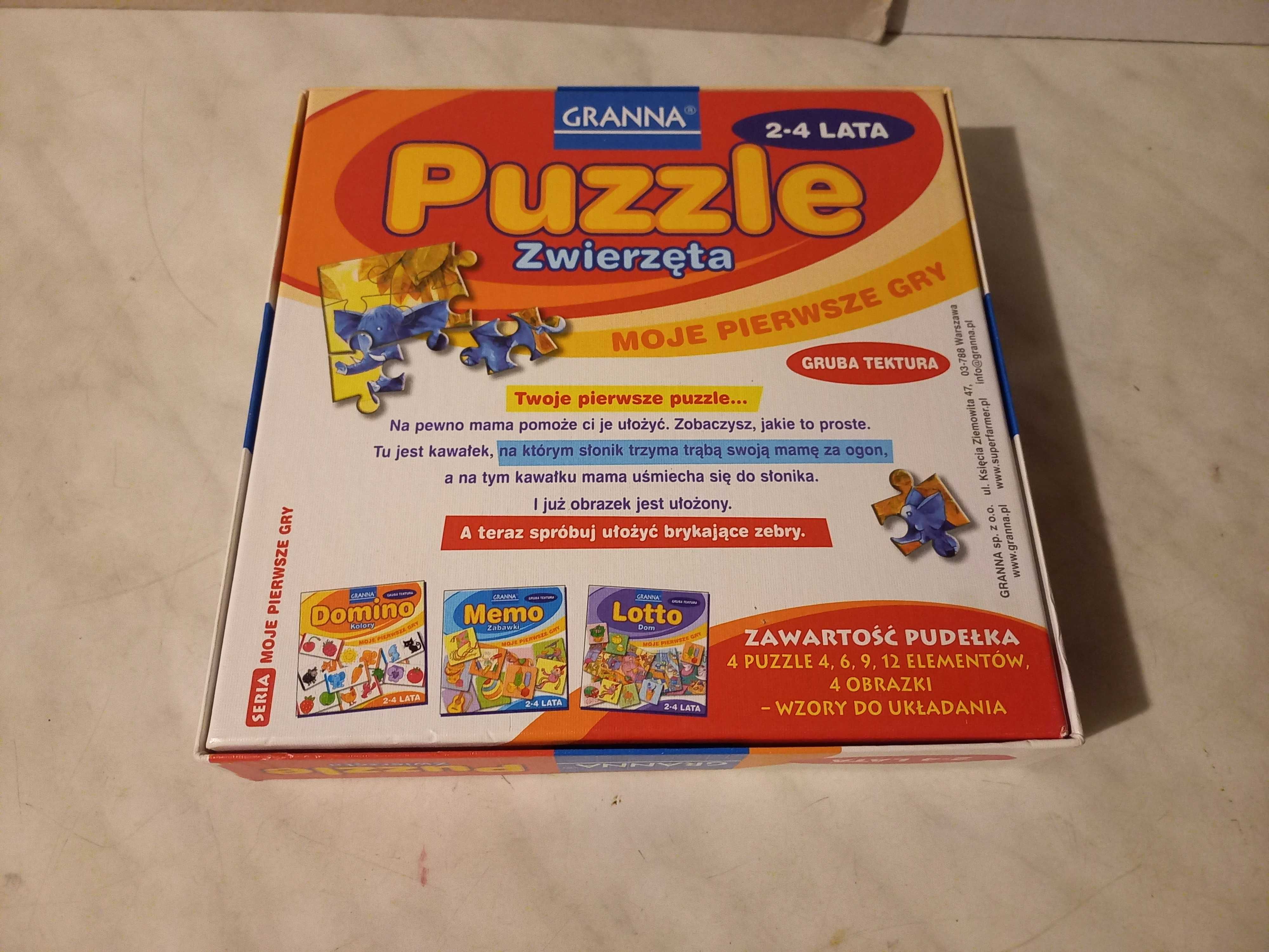 Puzzle "Zwierzęta" - Granna - z serii "Moje pierwsze gry" - 2 - 4 lata