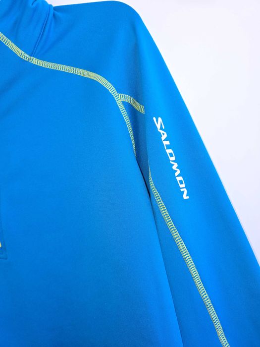 Женская голубая термо кофта на молнии salomon флиска флисовая кофта