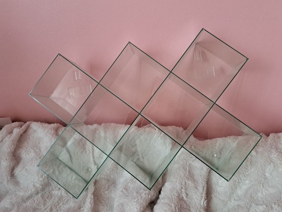 Półka wisząca, przeźroczysta kwadraty