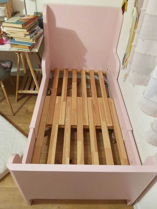 Łóżko dziecięce rozsuwane Busunge z materacem Nattsmyg 80x200