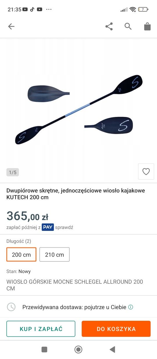 Wiosło Niemieckie skrętne  schlegel  allround