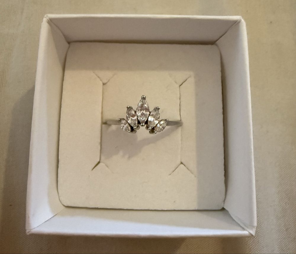 Anel prata 925 zirconias tiara tamanho 54 (14)