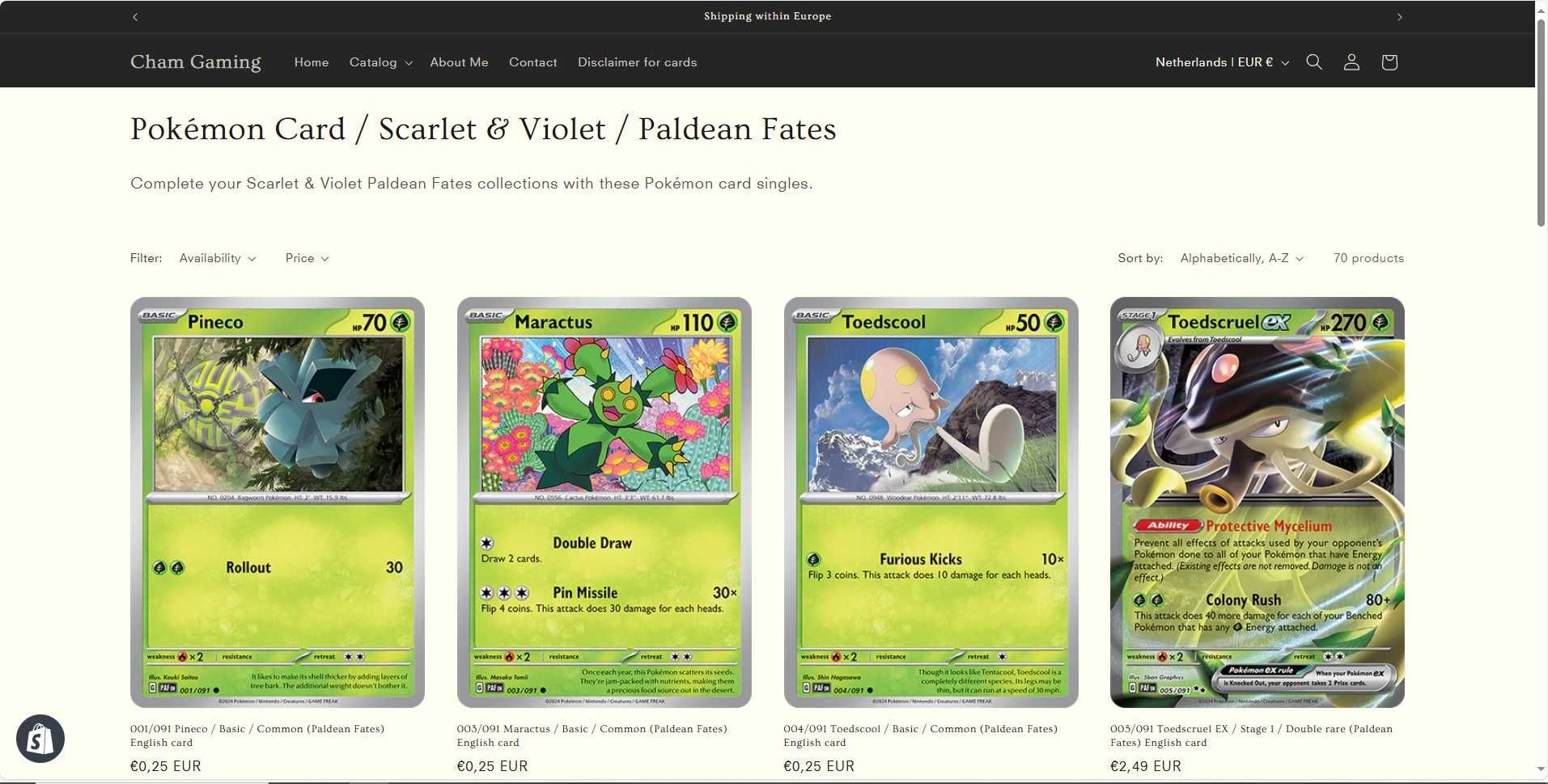 Pokémon cartas/singles Paldean Fates