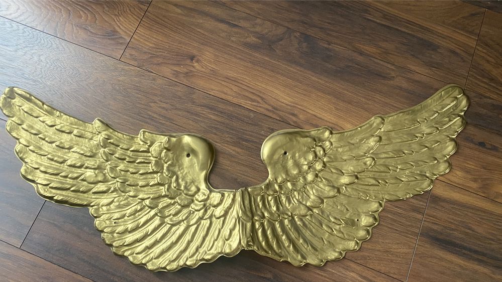 Złote skrzydła anioła na ścianę duże xxl