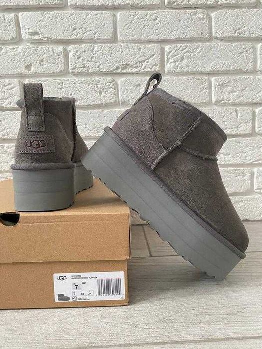 Угги/Угг/Уггі/Уги/Угі/UGG Australia Ultra Mini Platform Grey/Овчина