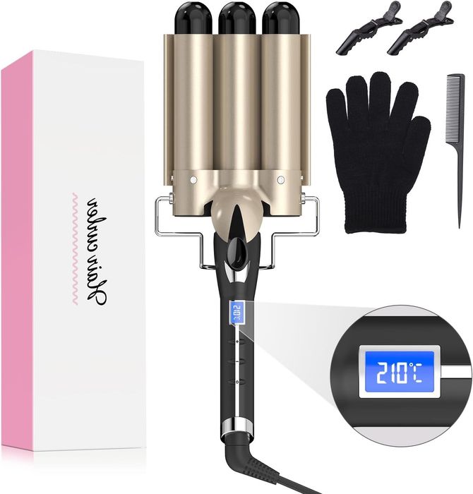 Lokówka do włosów grube loki z regulacją temperatury ekran LCD