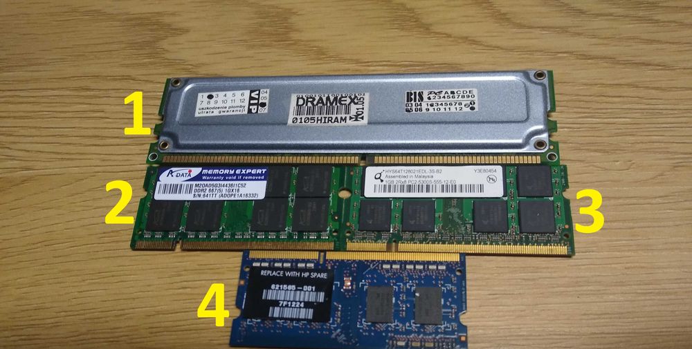 Pamięć RAM DDR2, DDR3, SDRAM – DRAMEX, Adata, HP