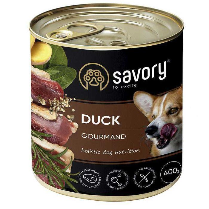 Вологий Консервований Корм SAVORY DOG 6 х 400 грам для собак. 5 Видів