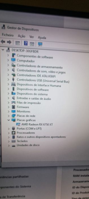 Placa gráfica RX 6750 XT com problema