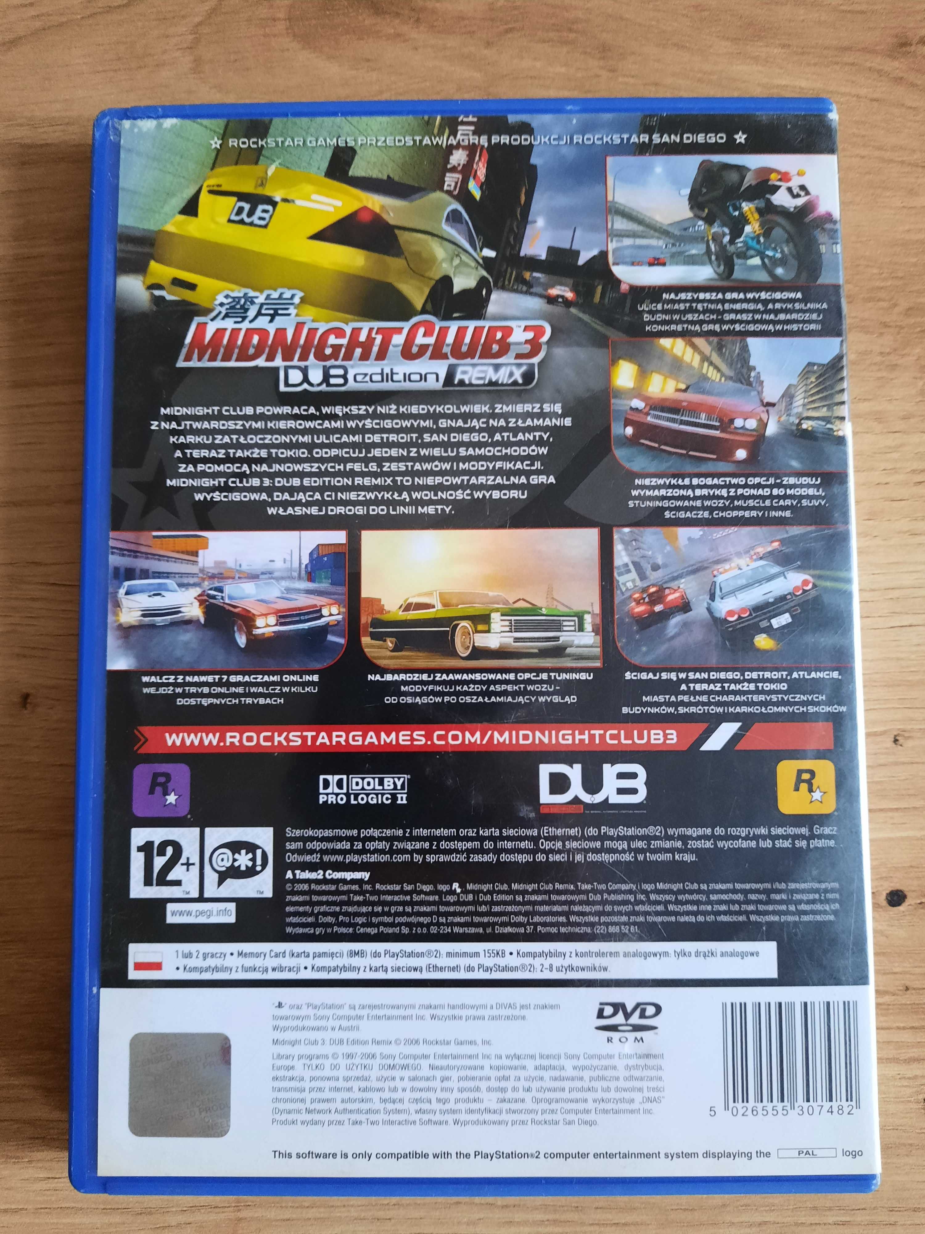 Midnight Club 3 Dub Remix PL Polskie Wydanie PS2