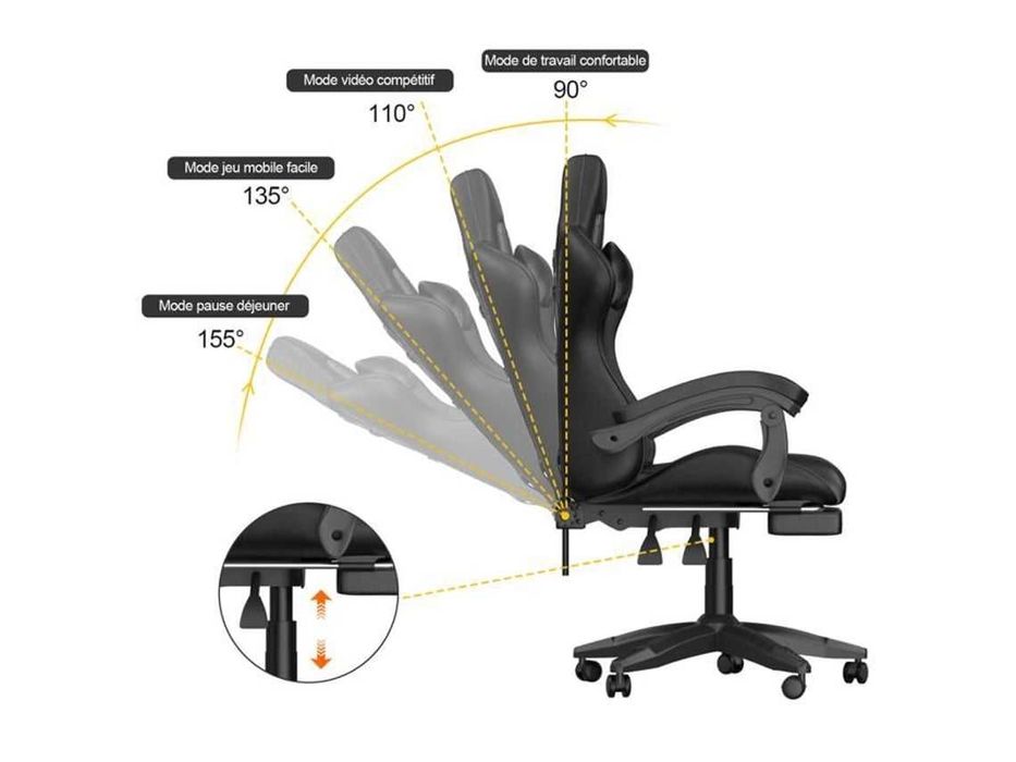 Cadeira NOVA 155graus de inclinação e com apoio para os pés.